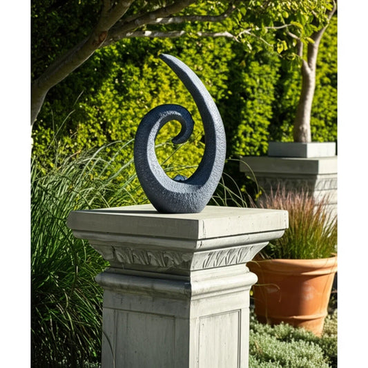 Dogus Modern Abstract Garden Statuary 20" Resin Polyresin Sculpture Gray Finish Indoor Outdoor Accent for Home & Garden Decor