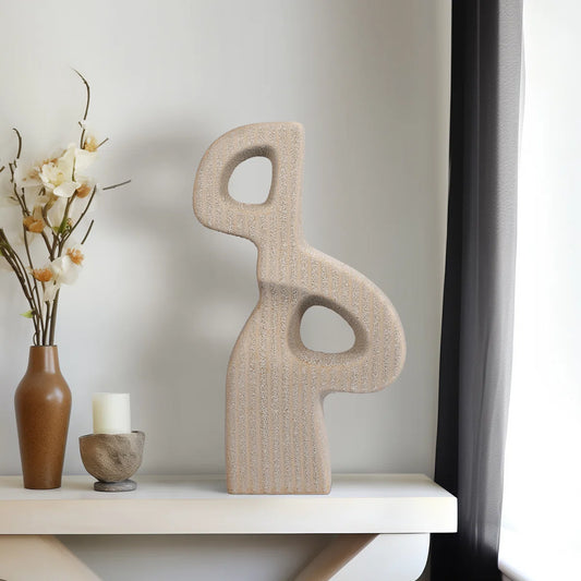 Fenton Ceramic Statuary - Stoneware Sculpture, Neutral Tones - 13" x 6" x 23"